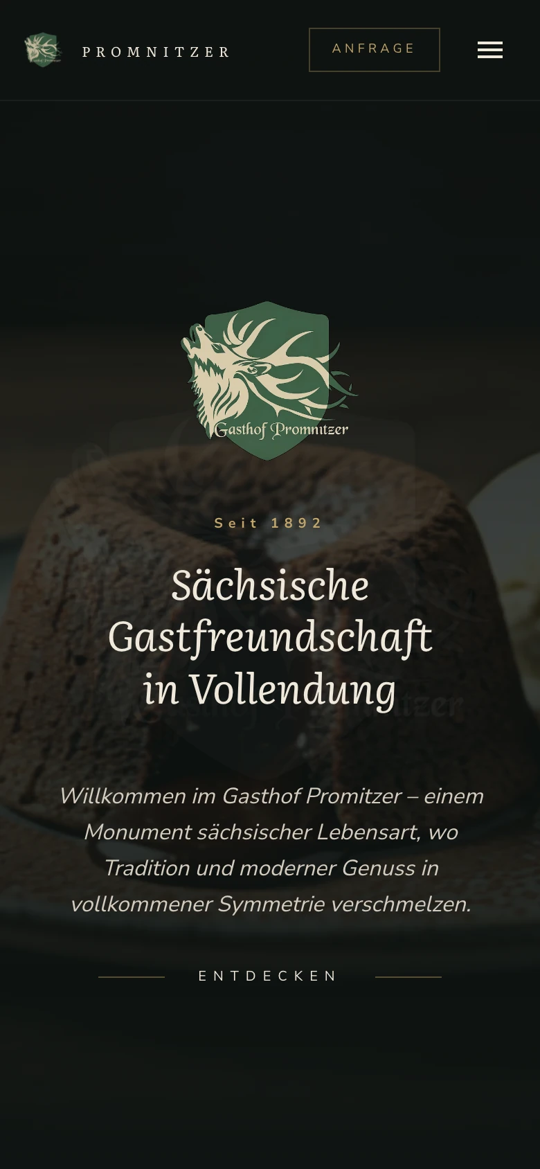 Smartphone-Ansicht des Projekts Gasthof Promnitzer